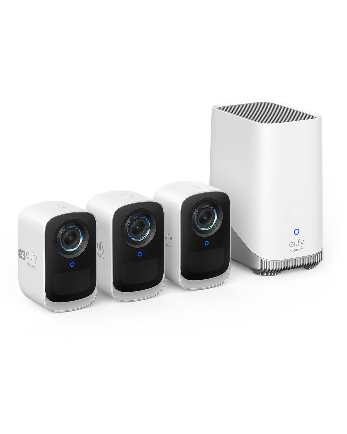 Eufy Security Eufycam S300(Eufycam 3C)3 Cam Kit, Security Camera Outdoor Wireless, 4K Camera, Expandable Local Storage, Face Rec
