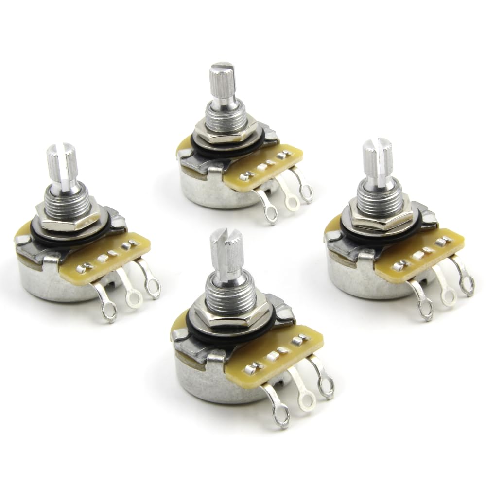 The Art Of Tone Electric Guitar Parts Kit: Audio Taper Cts 500K Pot: Set Of 4 (4X) Split Shaft, Replacement For Fender Potentiom