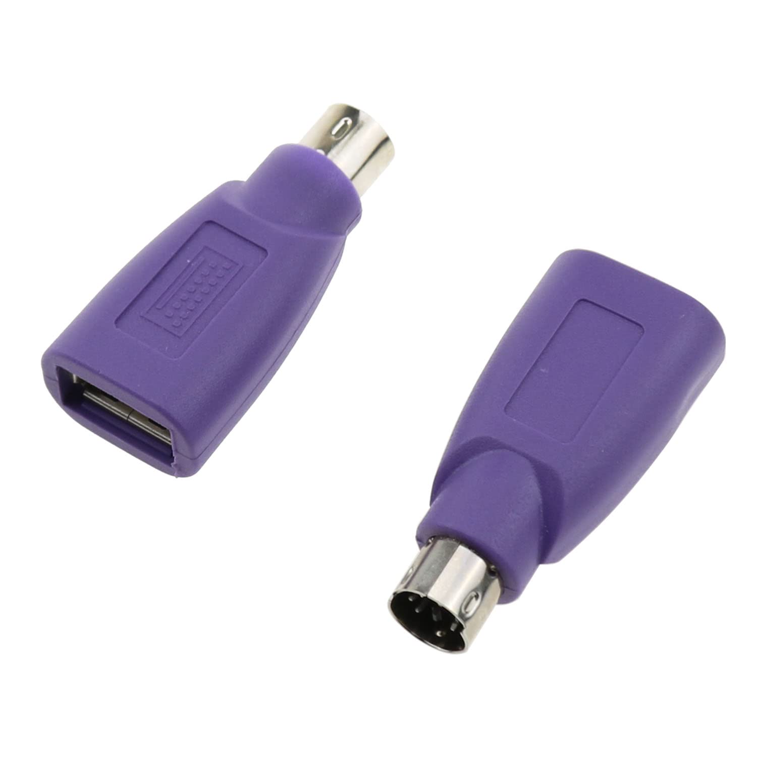 Zzhxsm Usb To Ps2 Adapter 2Pcs Purple Usb Female To Ps/2 Male Converter Ch Adapter For Mouse Keyboard And Bar Code Scanner