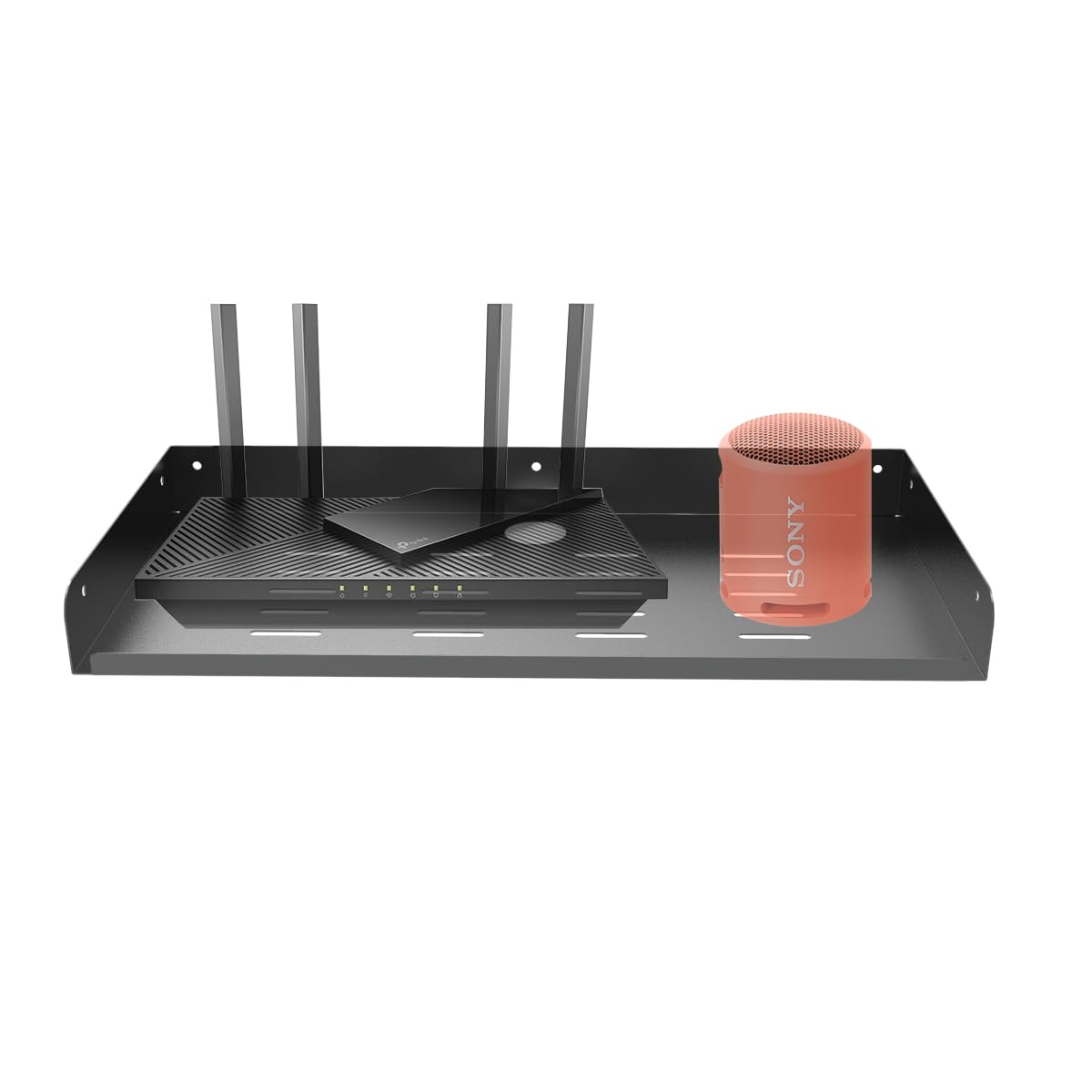 Jingchengmei Metal Floating Wall Mounted Shelf Bracket For Av, Tv Accessories, Wifi Router, Tv Box, Cable Boxes, Dvd Player, Games Consoles Or Other Small Projectors (16.6 Inches Width)
