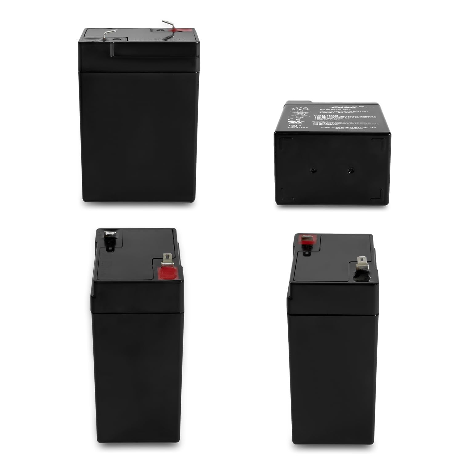 Casil 6V 4Ah Rechargeable Sealed Lead Acid Replacement Battery (2 Pack)