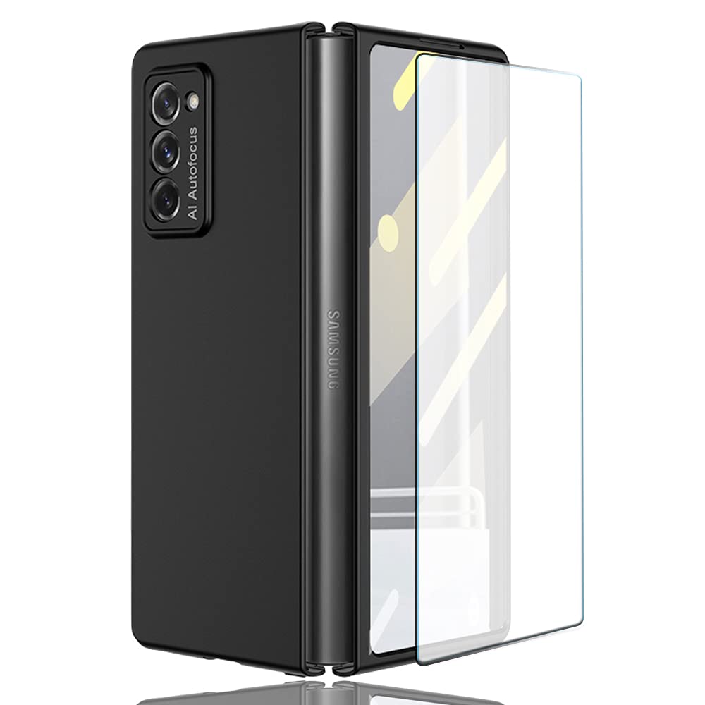Topsem Case For Samsung Galaxy Z Fold 2 5G,Case With Glass Tempered Film,Ultra Thin Anti Knock Combination Film Hard Matte Shock