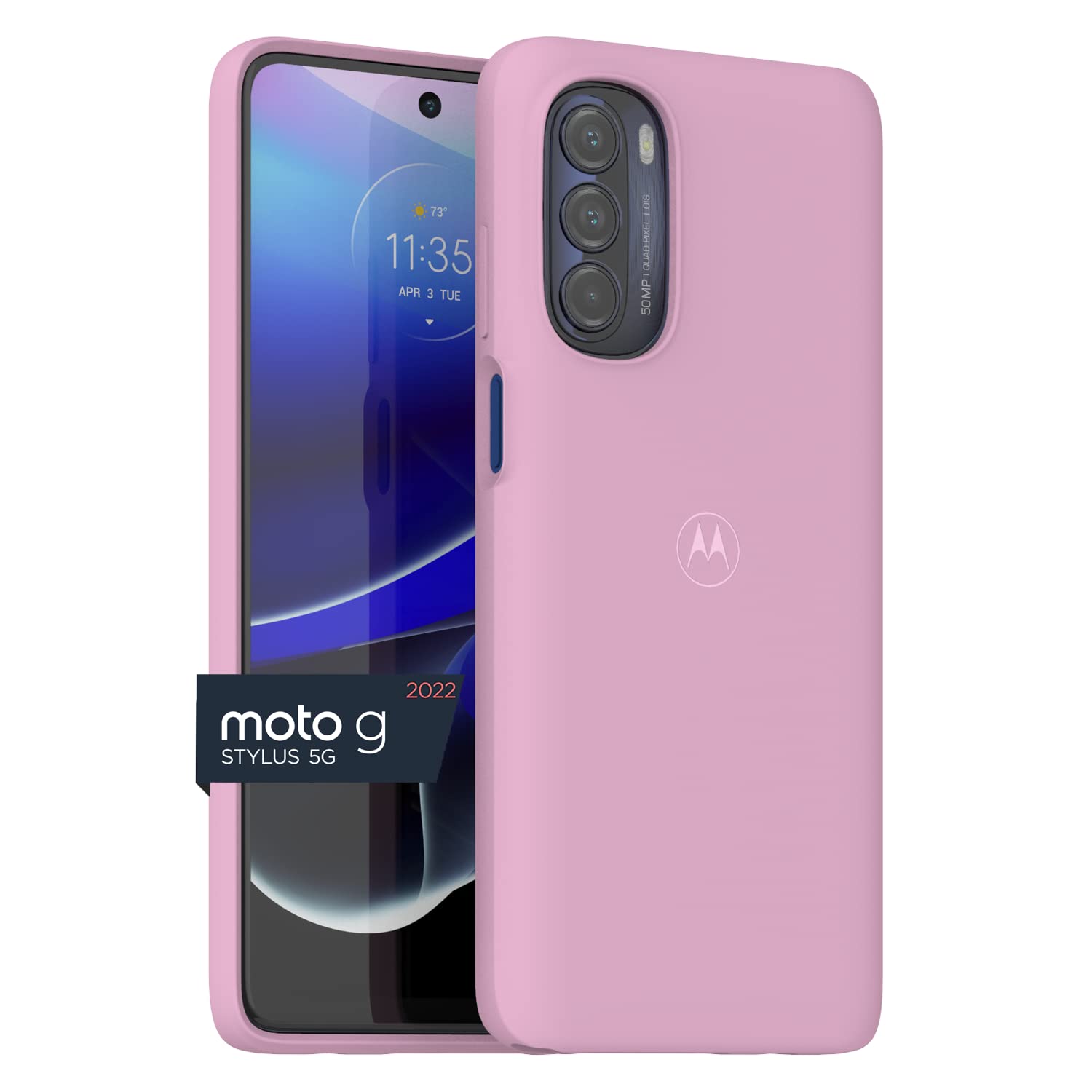 Motorola Moto G Stylus 5G (2022) Sunset Pink Protective Case - Slim Fit, Shock Absorbing, Camera Protector