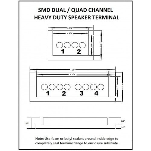 Smd 2 Channel Speaker Terminal (Stainless)