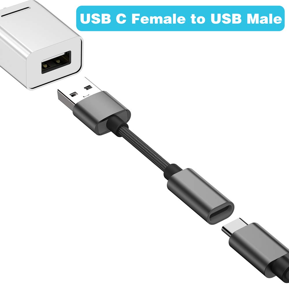 Usb C Female To Usb Male Adapter (2 Pack),Type C To Usb A Charger Cable Adapter, Compatible With Iphone 16 15 15 Pro Max,Ipad 2018,Samsung Galaxy Note 10 S22 S21 S20+ Plus Ultra,Google Pixel 4 3