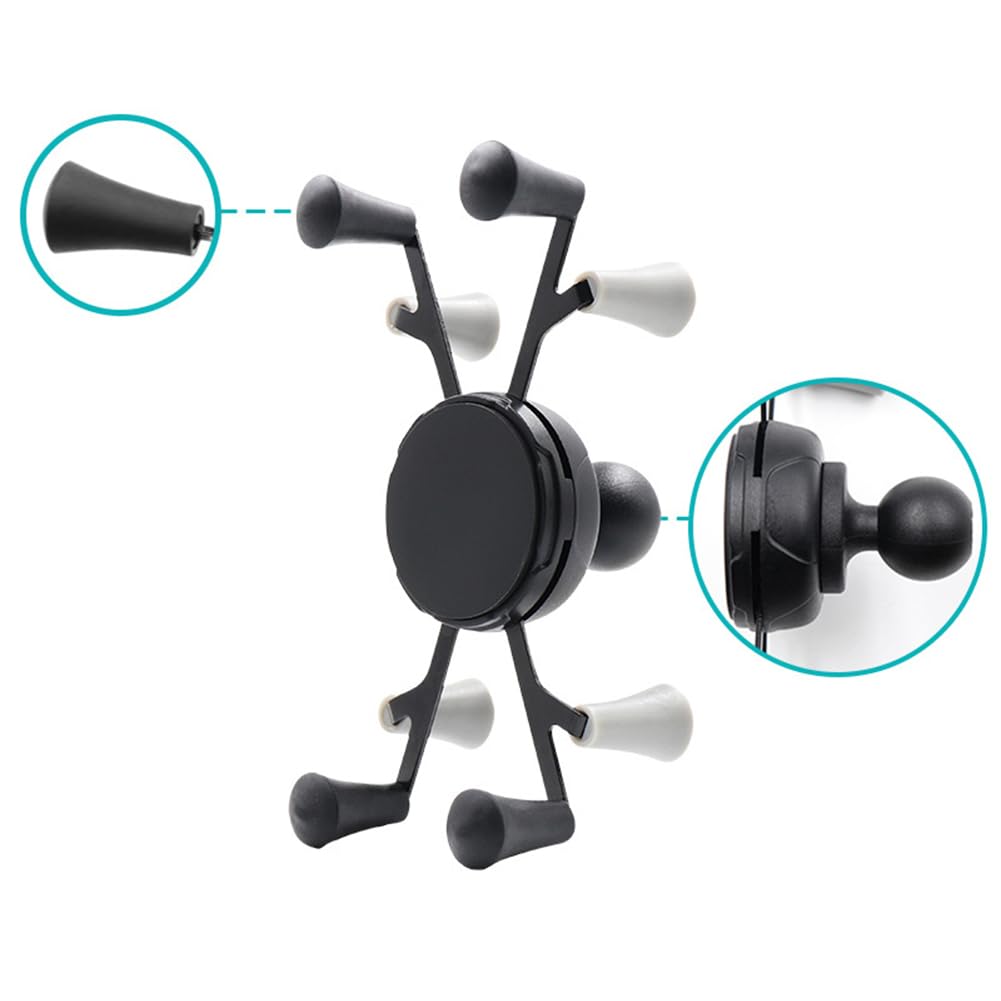 Strg Phone Holder With B Size 1'''' Ball, Ball Mount Handlebar Phone Mount Compatible With Ram And 1'''' Ball Systems Double Soc