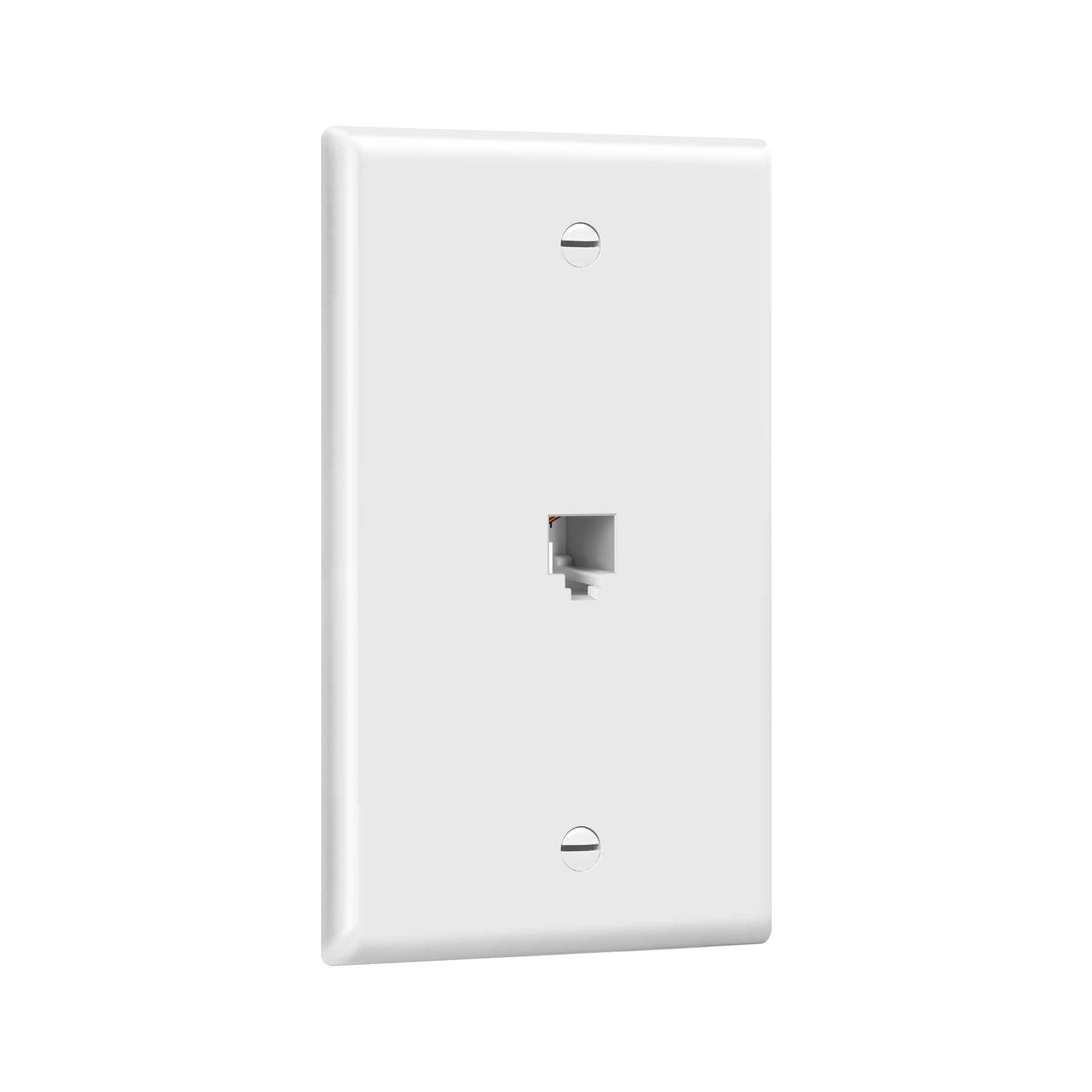 Enerlites Rj11 Telephone Jack Wall Plate, 6 Position 4 Conductor 6P4C (2 Line Support), 1 Gang 4.50'' X 2.76'', 6611 W 10Pcs, Wh