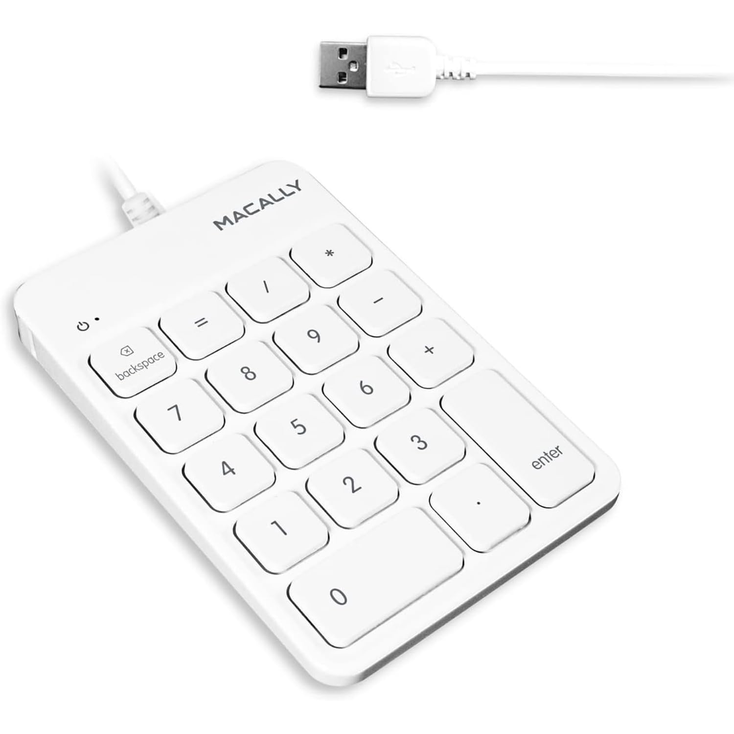 Macally USB Numeric Keypad | Wired Number Pad | External Number Pad for Laptop Computer Desk PC Mac (Perfect for Data Entry) 10 