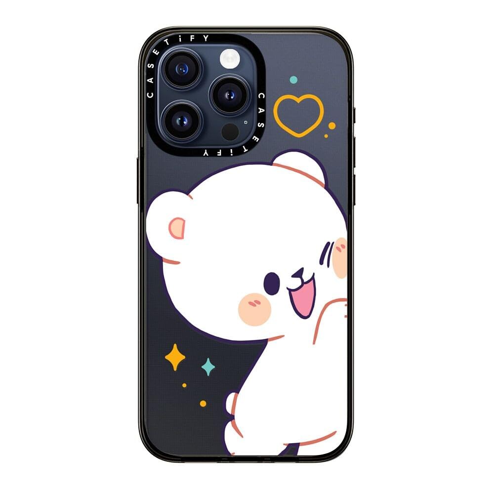 Casetify Compact Case For Iphone 15 Pro Max [2X Military Grade Drop Tested / 4Ft Drop Protection]   Bumping Milk   Clear Black