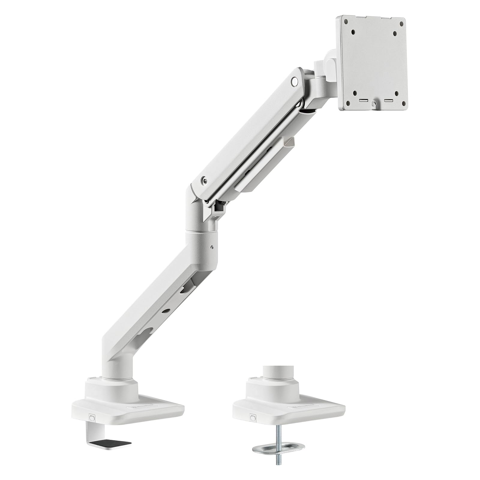 White Color Heavy Duty Single Arm Lcd Led Monitor Mount Bracket, Support 17~ 49'' Size Monitor, 20Kg Per Arm,Adjustable, With 18