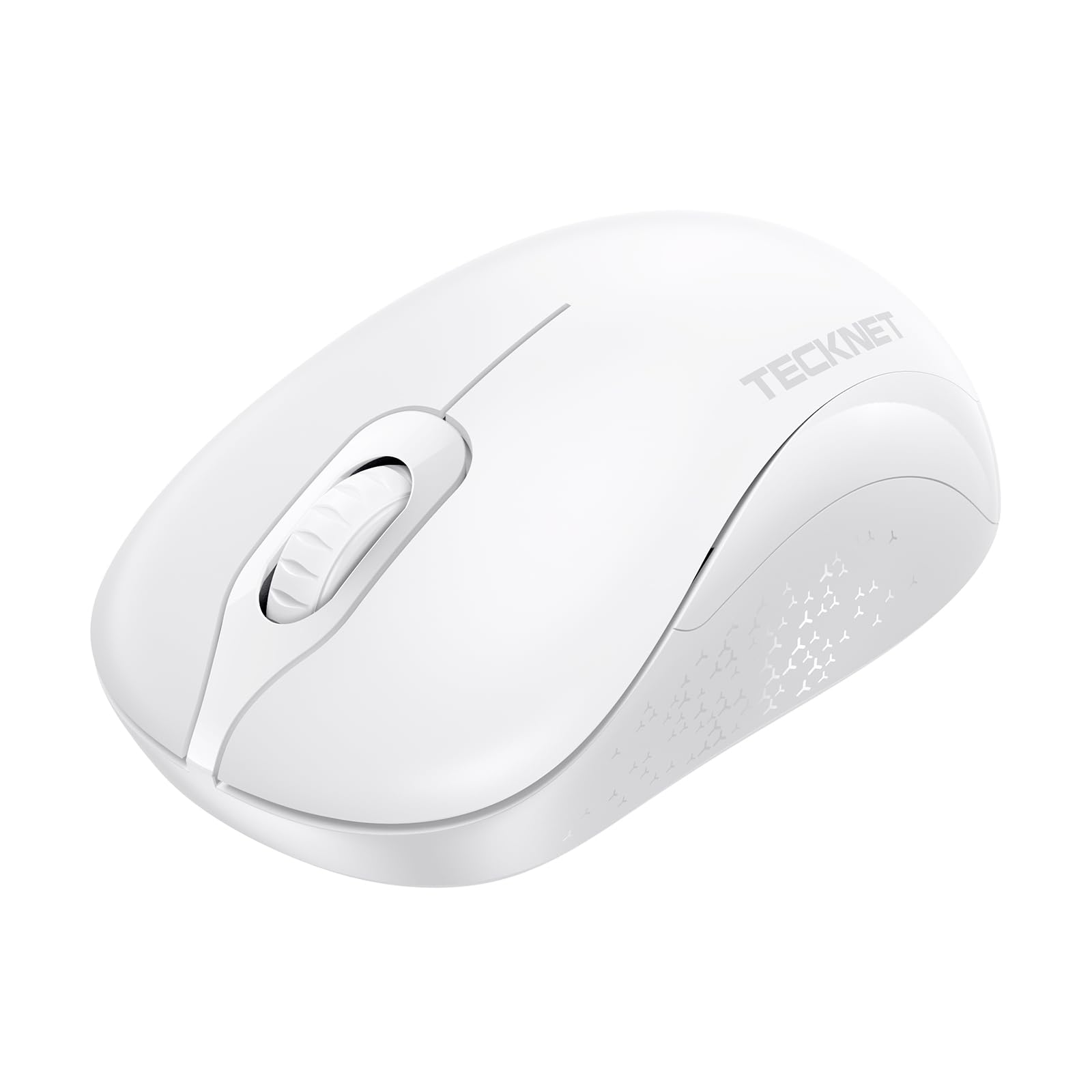 TECKNET 2.4GHz White Wireless Mouse,Suitable for Small to Medium Hands