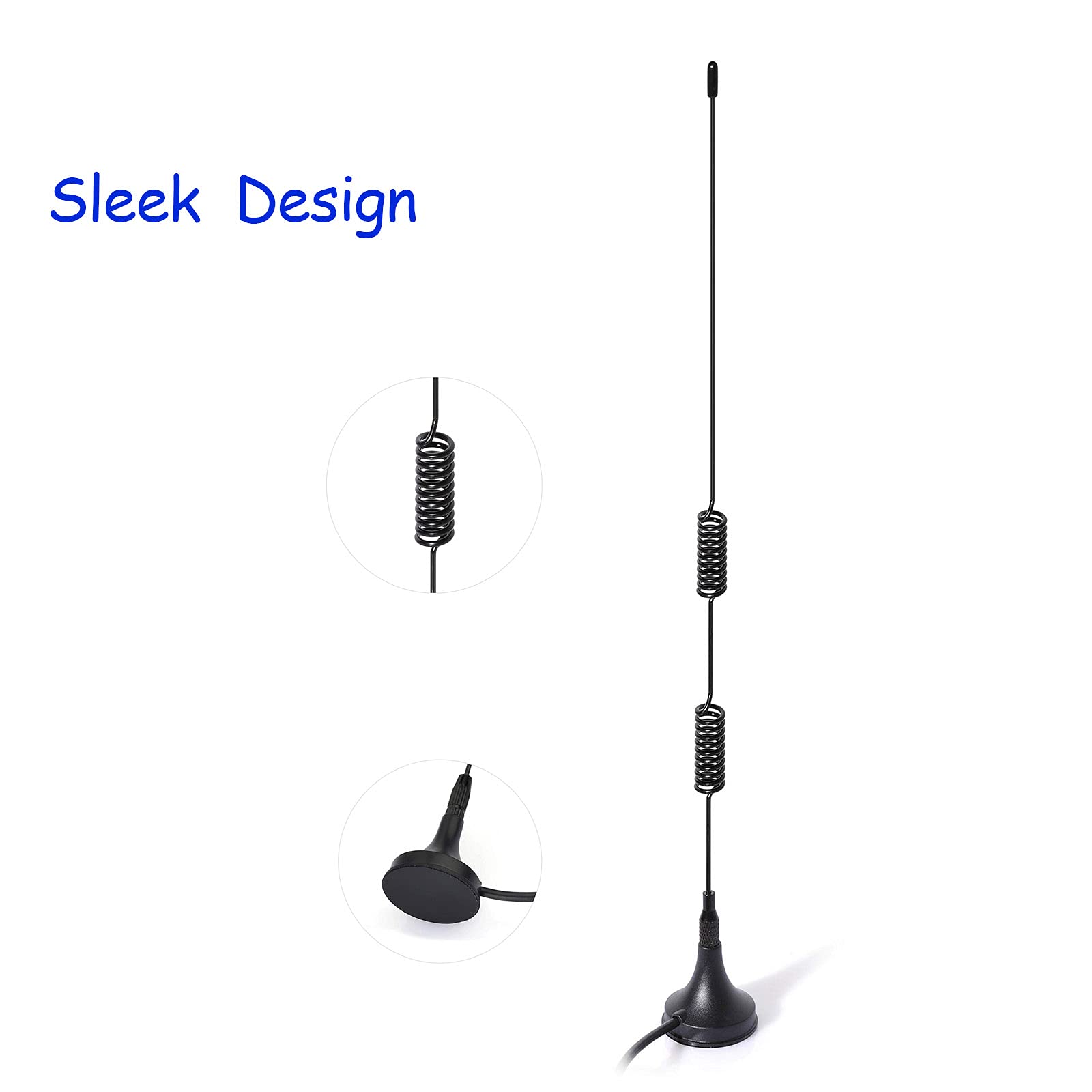 Bingfu 20 1300Mhz Police Scanner Antenna Radio Scanner Magnetic Base Antenna Hf Vhf Uhf Ham Radio Bnc Male Antenna (2 Pack) Comp