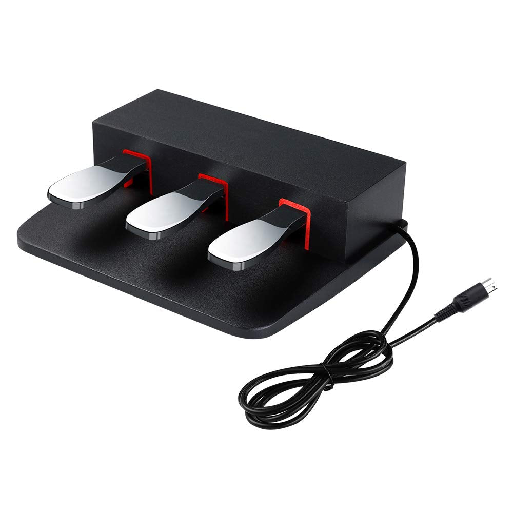 Atnedcvh 3 Pedal For Digital Keyboard Piano, Three Pedal Unit For Yamaha P85 P95 P48 P105 P115 Electric Pianos Keyboards