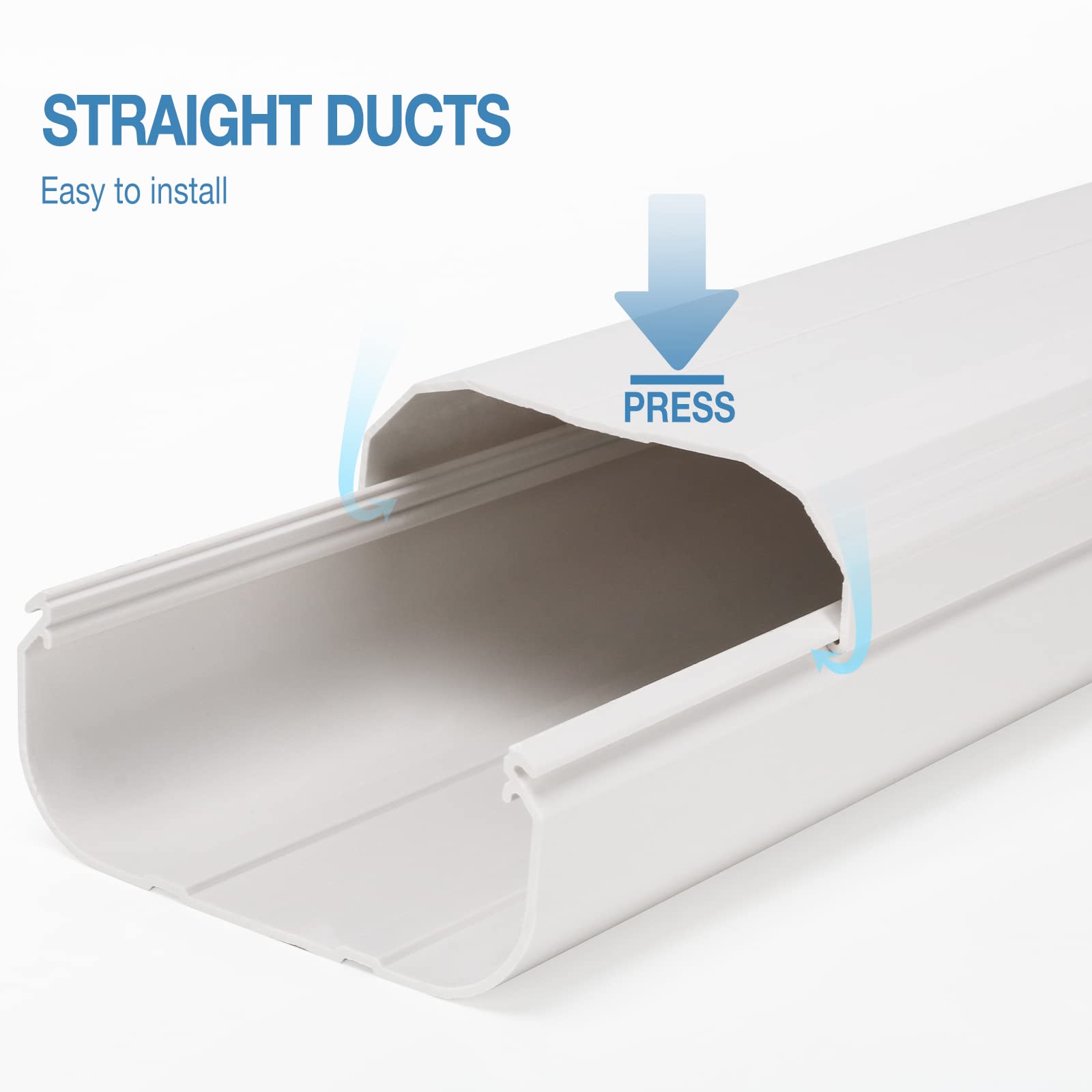 4'' W 9Ft L Line Set Cover Kit For Mini Split Air Conditioners Decorative Pvc Slim Line Cover For Central Ac & Heat Pumps System