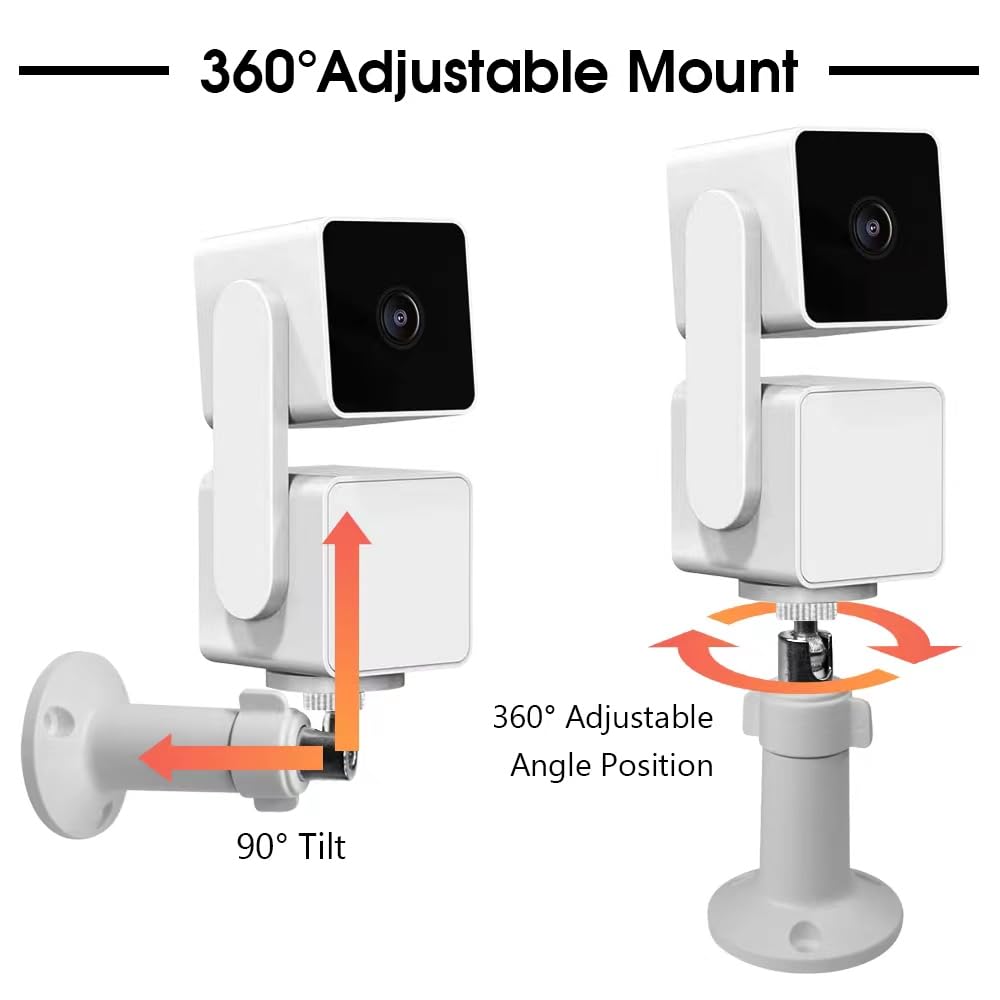 2 Pack Wall Mount For Wyze Cam Pan V3 & Wyze Cam V3 & Wyze Cam Outdoor, 360 Degree Swivel Adjustable Wall Mount Bracket For Wyze