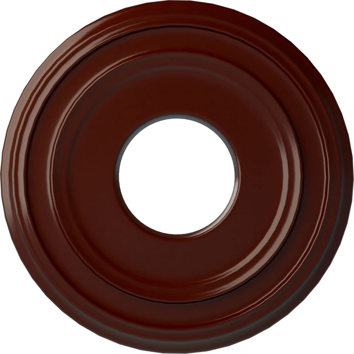 12 3/8OD x 4ID x 1 1/8P Classic Ceiling Medallion (Fits Canopies up to 7 1/4), Hand-Painted Brushed Mahogany