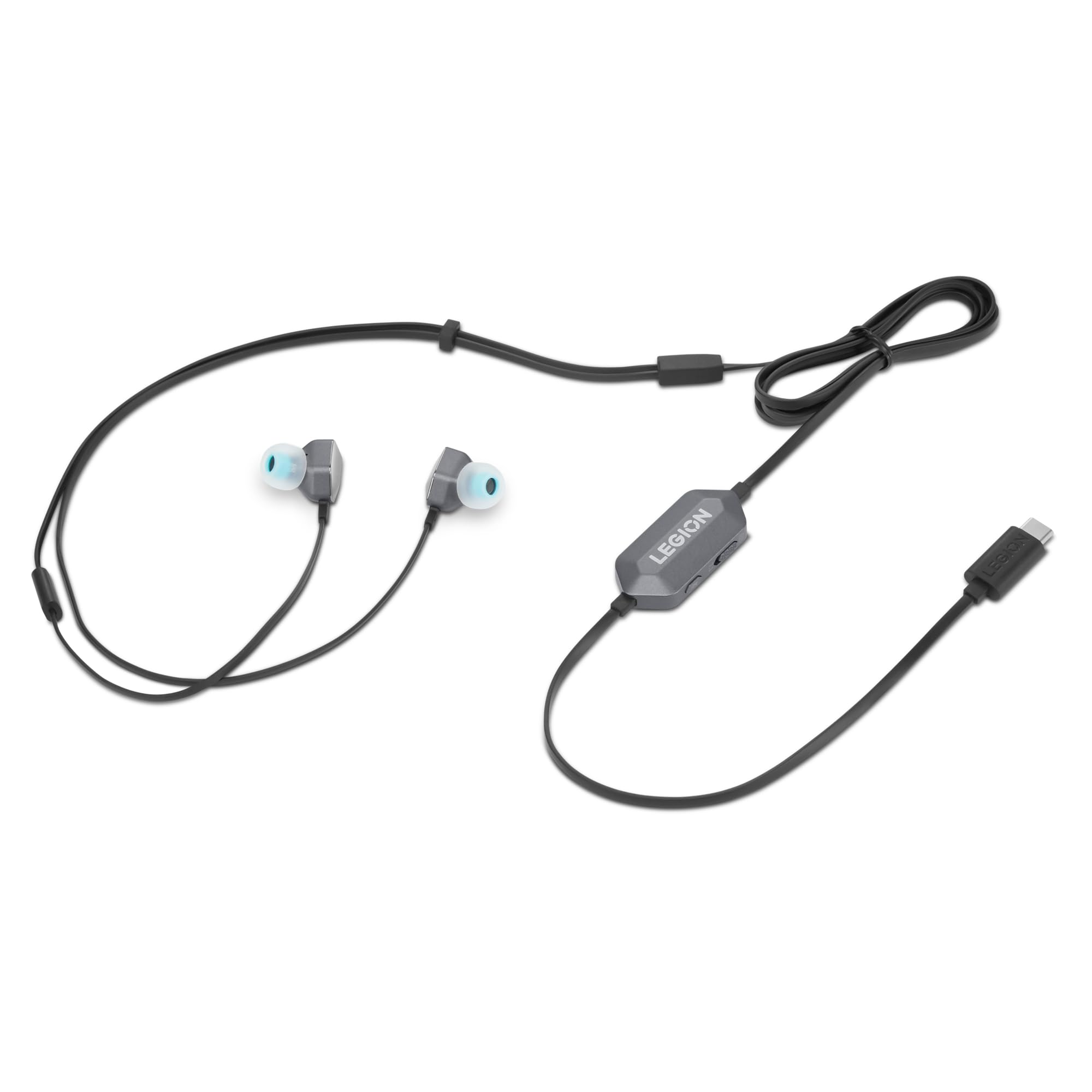 Lenovo Legion RGB Gaming in-Ear Headphones with USB-C E510-7.1 Surround Sound, Hi-Res Audio, in-Line Controller with RGB Lights 