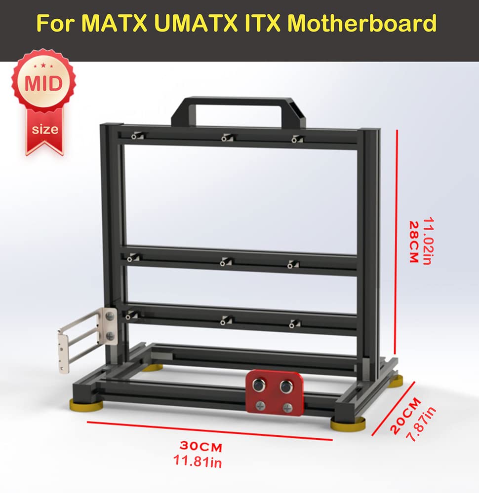 Ediy Pc Test Bench Open Air Computer Case Itx Umatx Matx Motherboard Chassis Aluminum Bracket Diy Bare Frame Atx Support 120 240