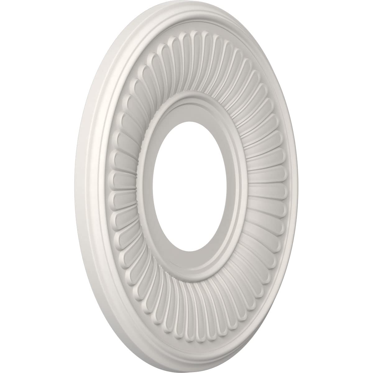 Ekena Millwork Cmp10Begbw Berkshire Thermoformed Pvc Ceiling Medallion (Fits Canopies Up To 4 1/2), 10Od X 3 1/2Id X 3/4P, Ultra