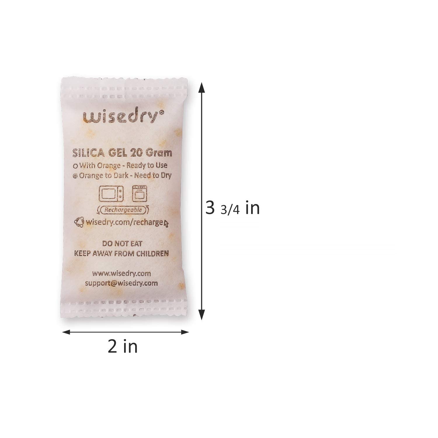 Wisedry 20 Gram [12 Packs] Rechargeable Silica Gel Packets Microwave Fast Reactivate In 2Mins Moisture Absorber Desiccant Packs