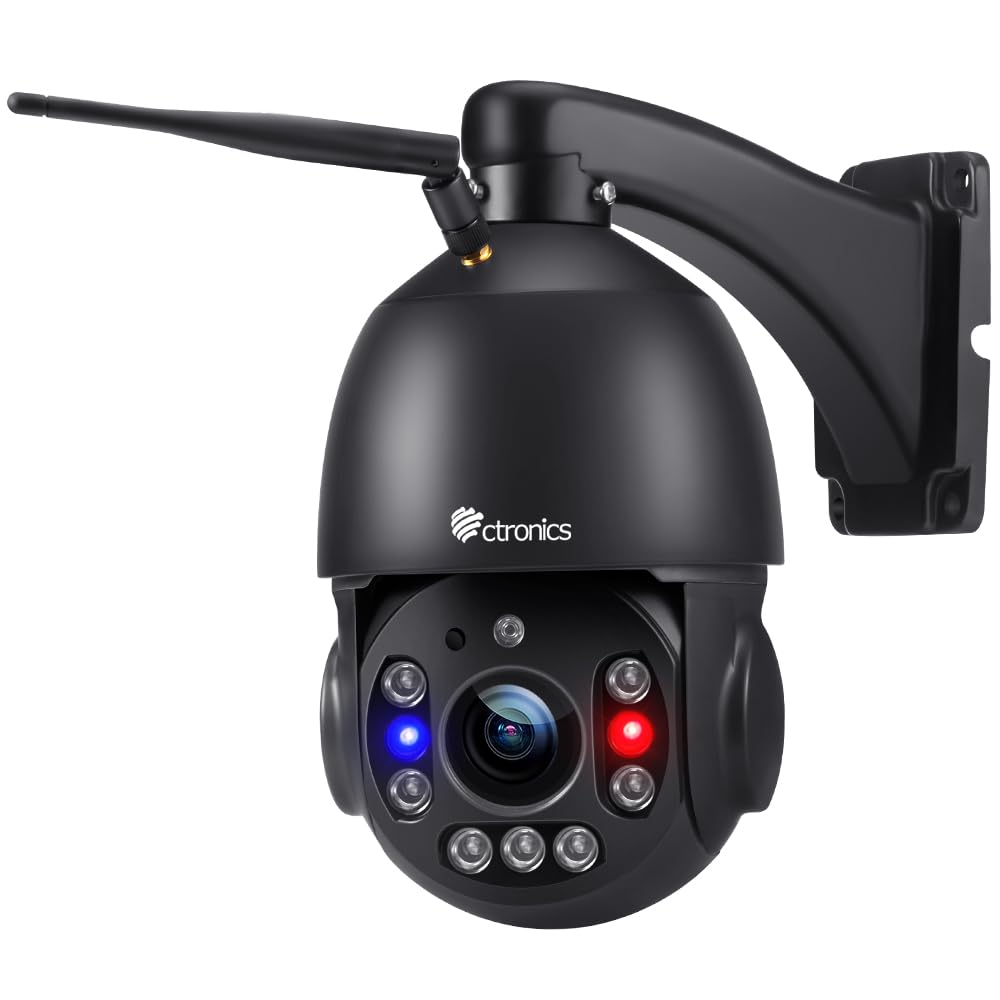 Ctronics 5Mp 30X Optical Zoom Security Camera Wifi Outdoor, 2.4/5Ghz Wifi Dome Surveillance Cameras With Auto Cruise & Zoom, 492