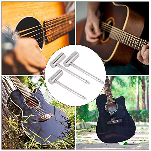 Bnineteenteam 7Mm/8Mm/6.35Mm Guitar Rod Wrench Guitar Adjustment Tool With Screwdriver For Guitar Musical Instrument Accessories(3Pcs)(Silver) Performance Accessory