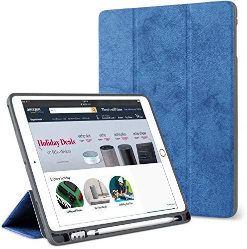 Proelite Smart Pu Flip Case Cover For Apple Ipad 10.2Inch 9Th Gen (2021) / 8Th Gen / 7Th Gen With Pencil Holder, Dark Blue