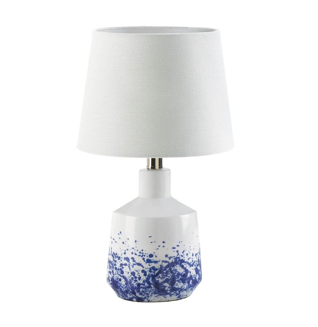 Accent Plus Gallery of Light White and Blue Splash Porcelain Table Lamp