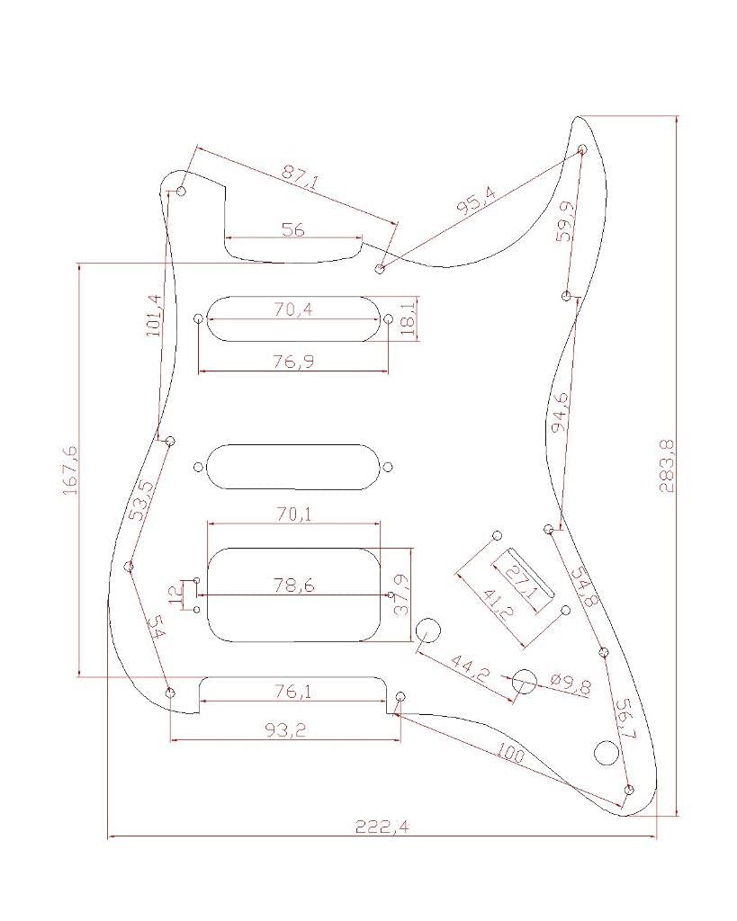 Dopro 11 Hole Strat Hss Guitar Pickguard 3 Screw Humbucking Pickup Mount Fits American Fender Stratocaster Black 3 Ply