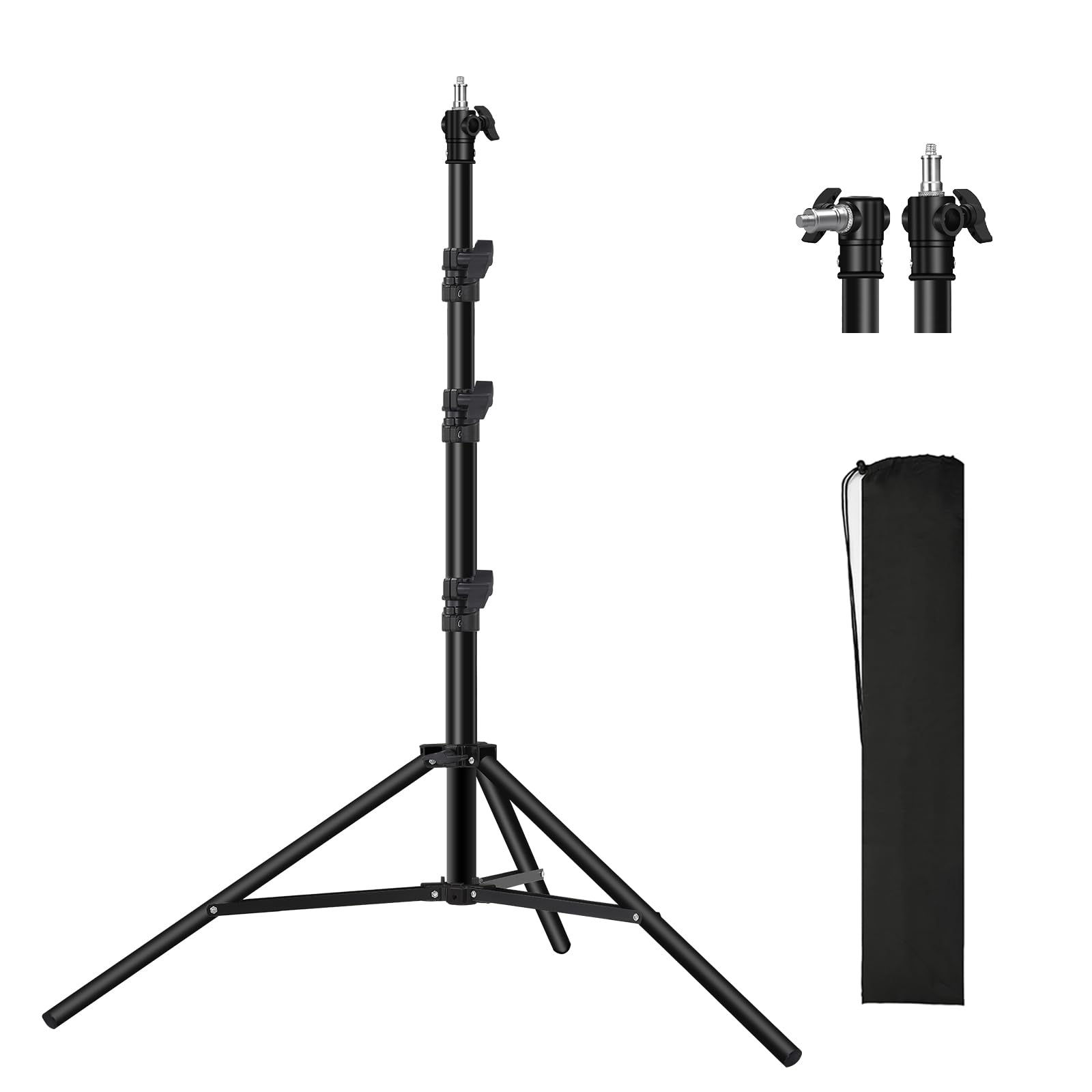 Heavy Duty Light Stand 9.8Ft /3M Photography Tripod Light Stand Metal Adjustable Spring Cushioned With Carry Bag 1/4    To 3/8