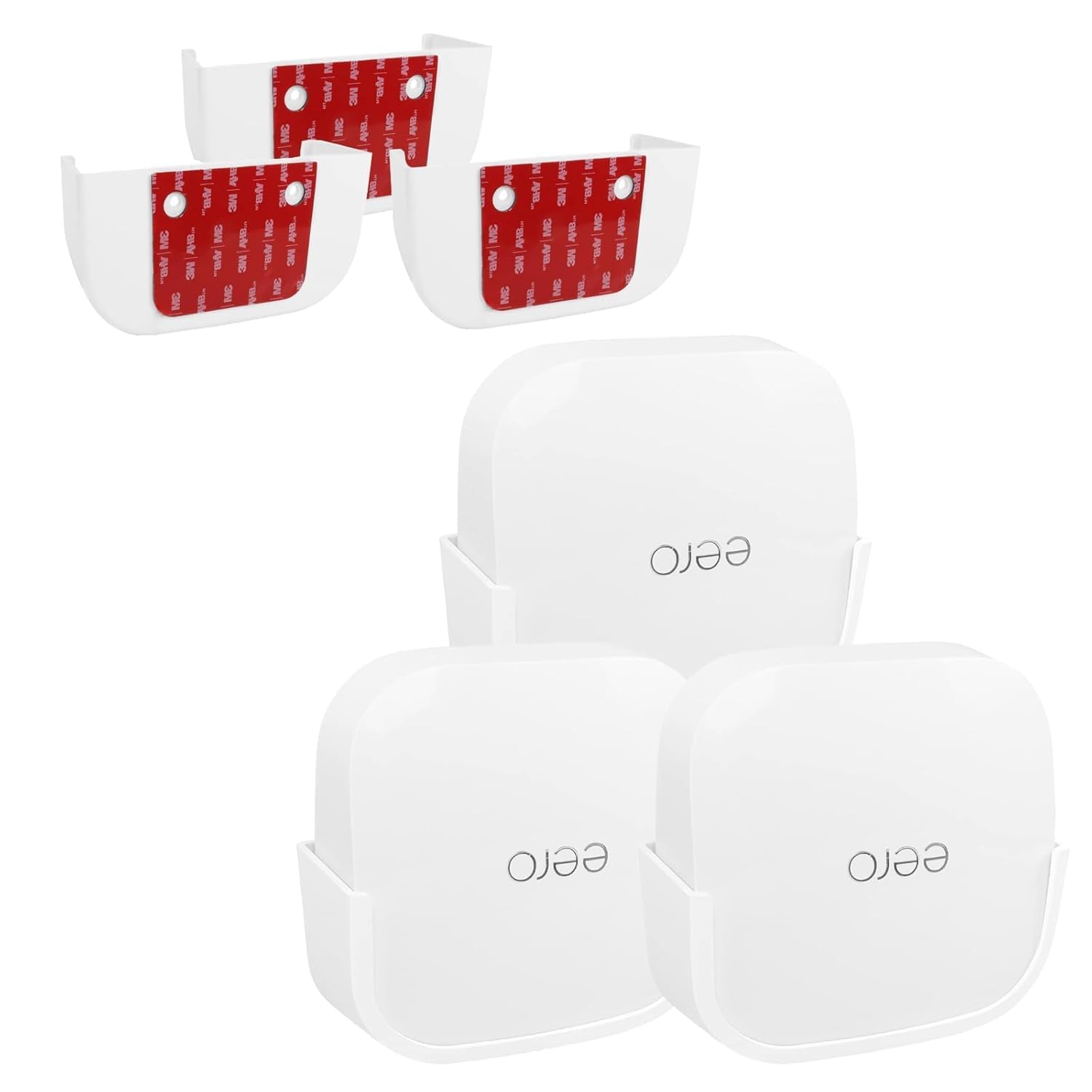 Huafly 3Pcs Screwless Wall Mount Bracket for Eero Pro 6E WiFi, VHB Stick On Holder, Strong Adhesive Holder, No Tools No Drilling