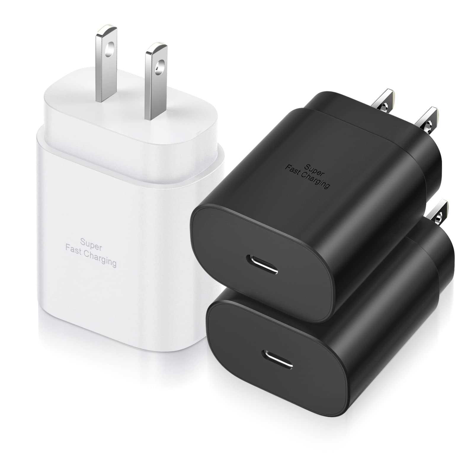 3 Pack 25W USB C Charger Super Fast Charging Block for Samsung Galaxy S25 Ultra S24+ S23fe Z Fold Flip Tab, PD 3.0 USB C Wall Ch