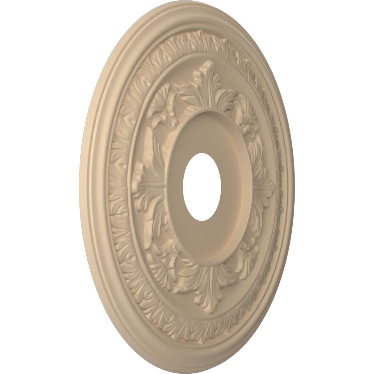 19Od X 3 1/2Id X 1P Baltimore Thermoformed Pvc Ceiling Medallion (Fits Canopies Up To 7 3/4), Ultracover Satin Smokey Beige