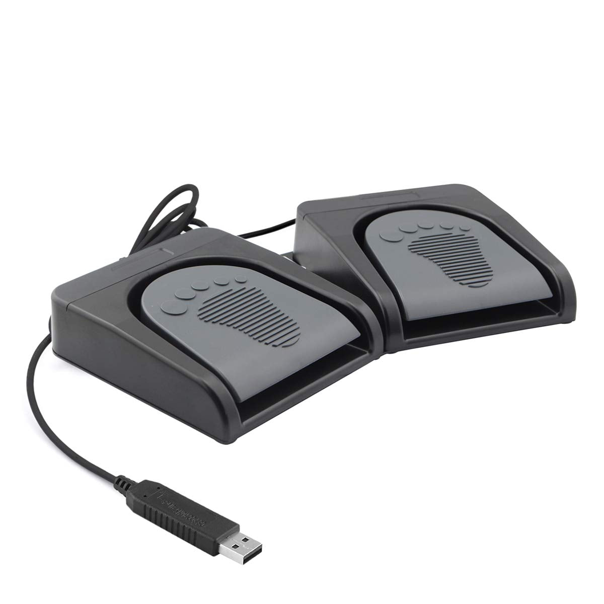 Ikkegol Upgraded Usb Double Pedal Assembly 2 Foot Switch Control 2 Key Button Footswitch Program Video Game Customized Pc Keyboard Mouse Multimedia Action Hid (Black)