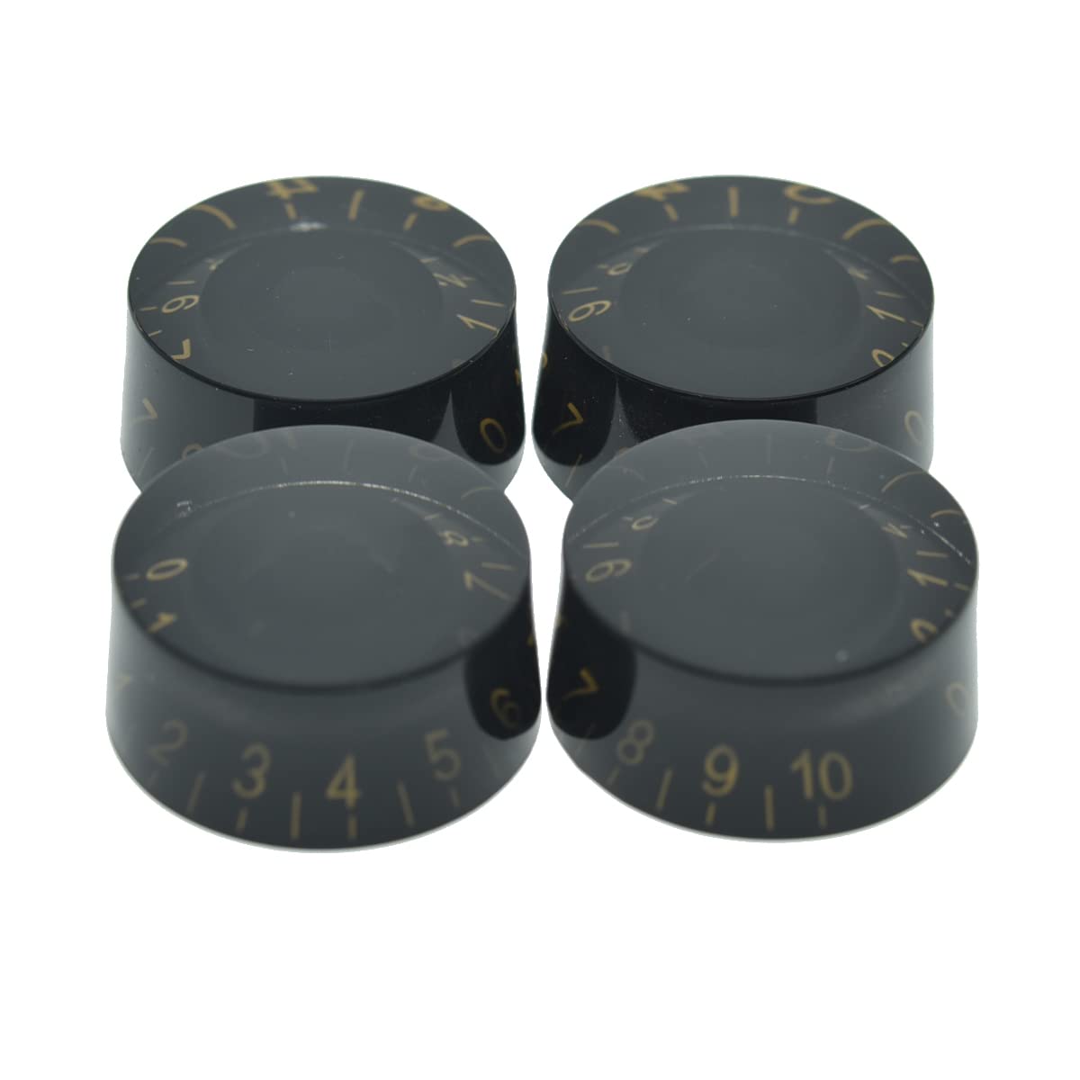 Dopro 4pcs Black with Gold Number Guitar Speed Dial Knobs Control Knob fits LP Guitar