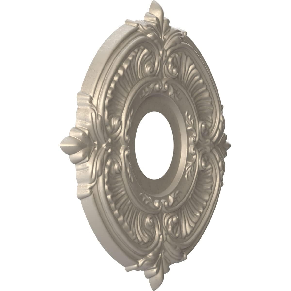 Ekena Millwork Cmp13Atcsv Attica Thermoformed Pvc Ceiling Medallion (Fits Canopies Up To 5), 13Od X 3 1/2Id X 3/4P, Metallic Sil