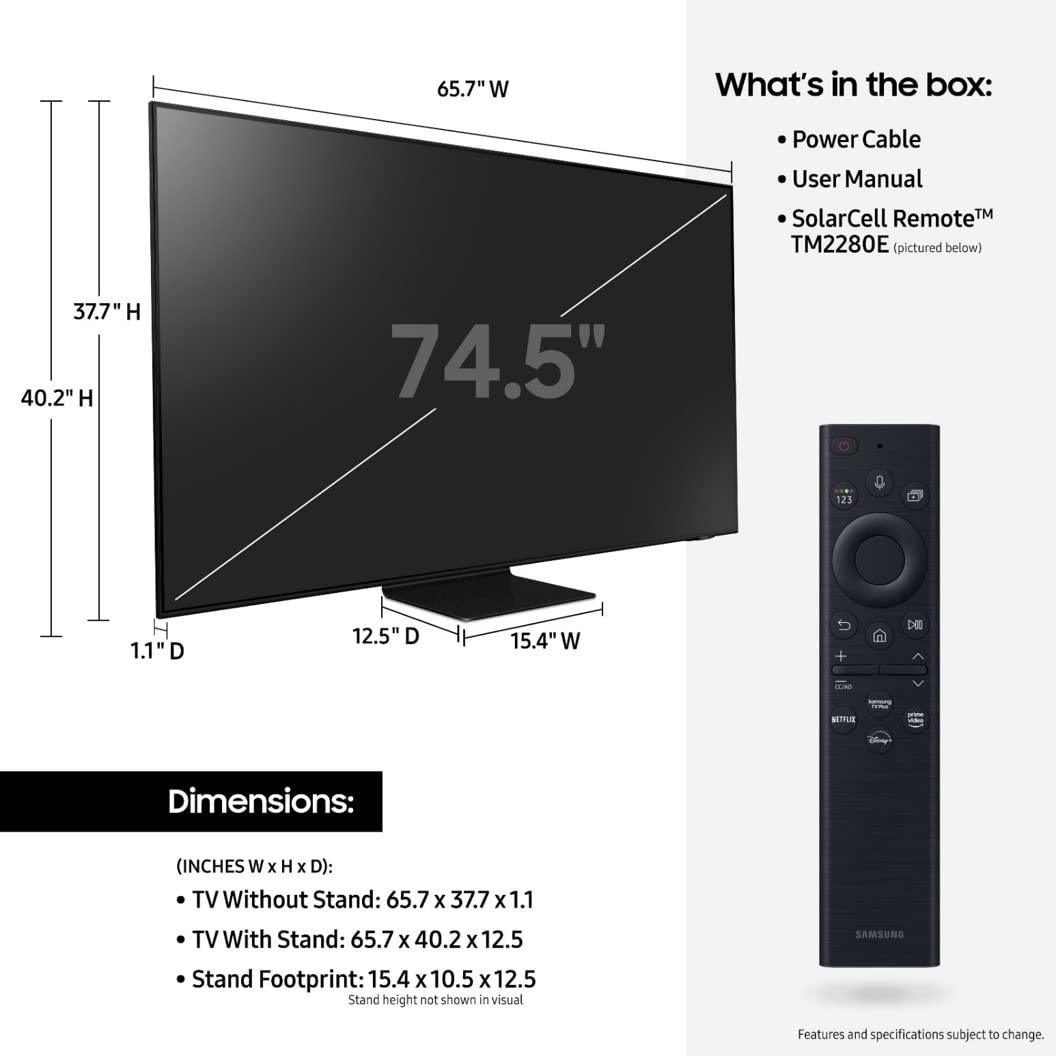 Samsung 75 Inch Class Neo Qled 4K Qn90B Series Mini Led Quantum Hdr 32X, Smart Tv With Alexa Built In (Qn75Qn90Bafxza, 2022 Mode