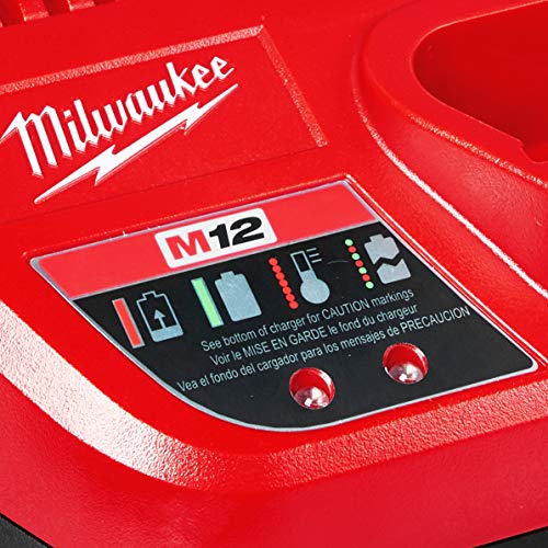 Milwaukee Genuine Oem 48 59 2401 M12 Lithium Ion 12 Volt Battery Charger W/Led Indicating, Red
