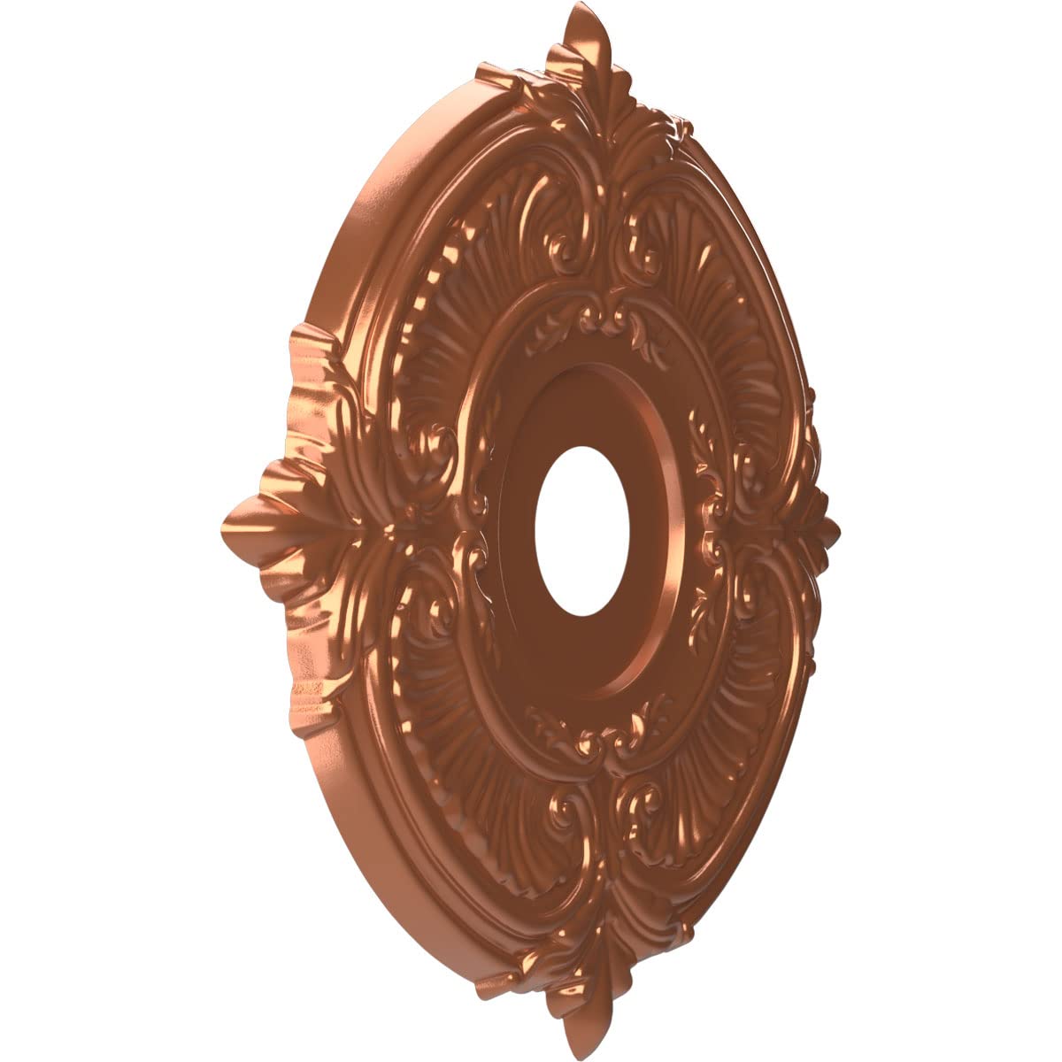 Ekena Millwork Cmp19Atbco Attica Thermoformed Pvc Ceiling Medallion (Fits Canopies Up To 6 3/4''), 19''Od X 3 1/2''Id X 1''P, Br