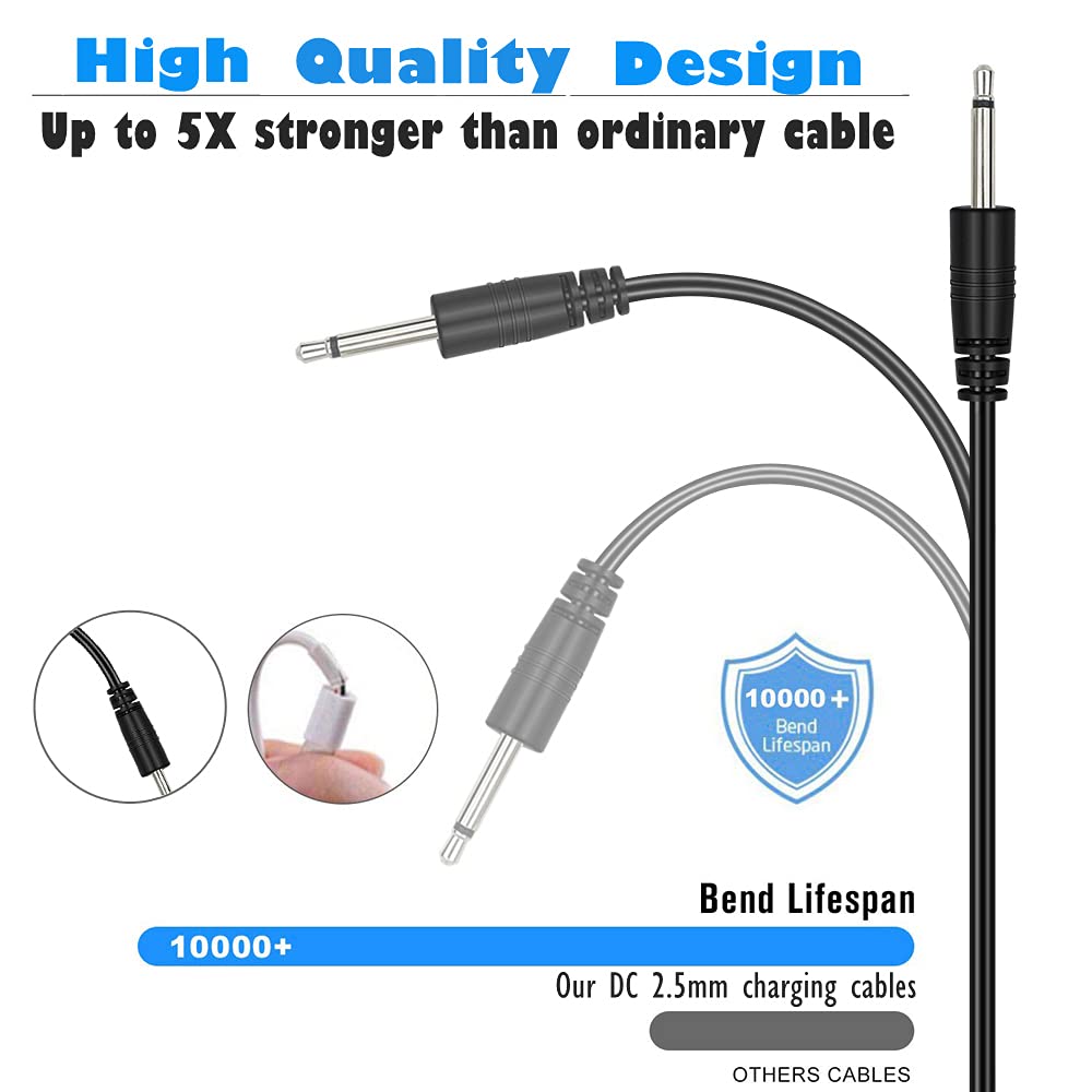 Batsoeasy 2 Pack 2.7Ft Replacement Dc Charging Cable, Usb To Dc 2.5Mm Fast Charger Cord Adapter   2.5Mm (This Is Not Barrel Jack