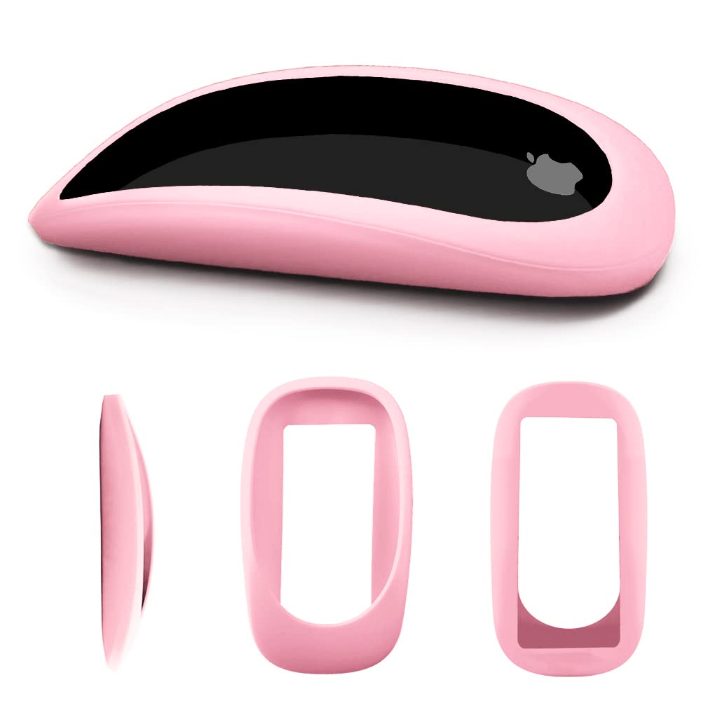 Protective Case For Apple Magic Mouse 1&2, Drop Resistant, Wear Resistant Mouse Accessories Silicone Cover(Pink)