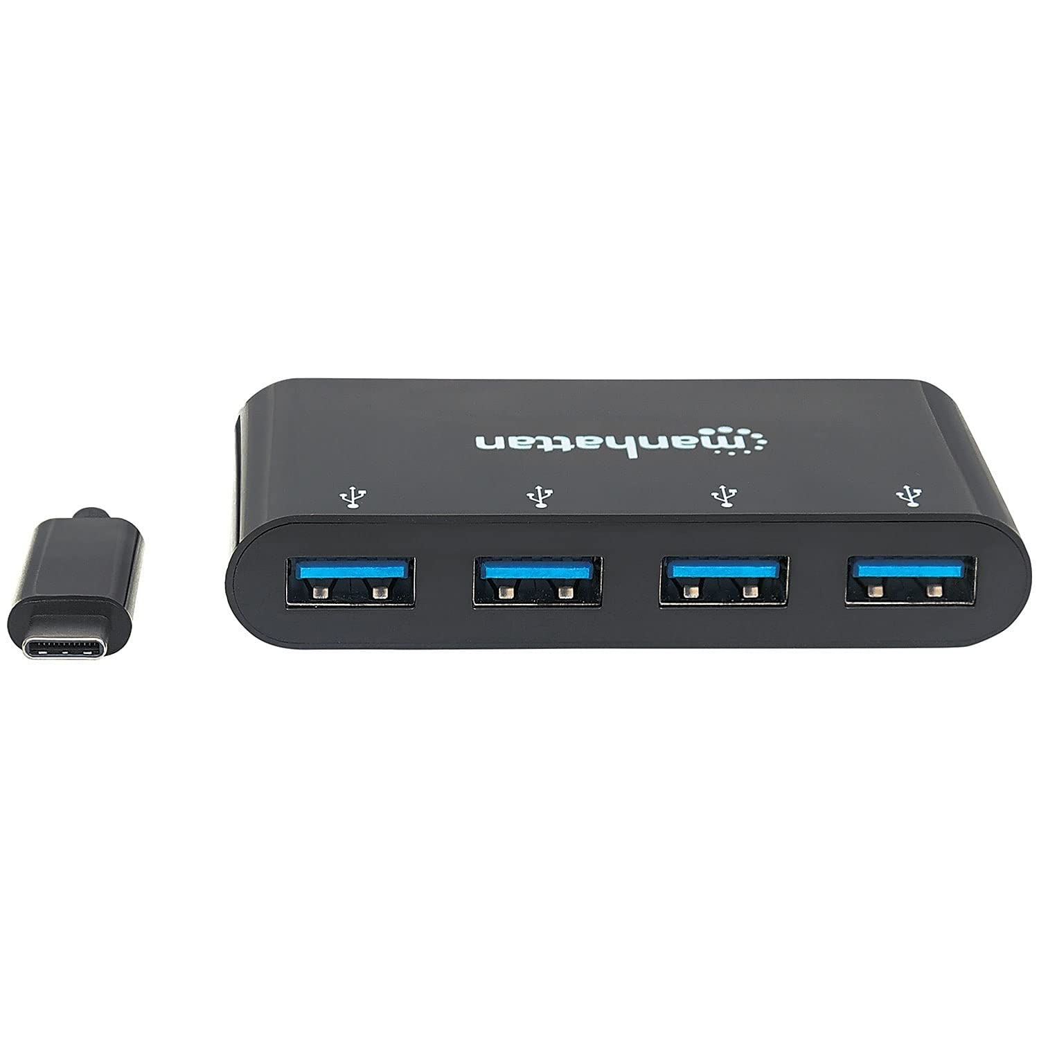 Manhattan 4-Port Usb 3.0 Hub - With 5 Gbps Data Transfer, 1A Mobile Device Charging, 8 Inch Cable - Compatible With Pc, Macbook,
