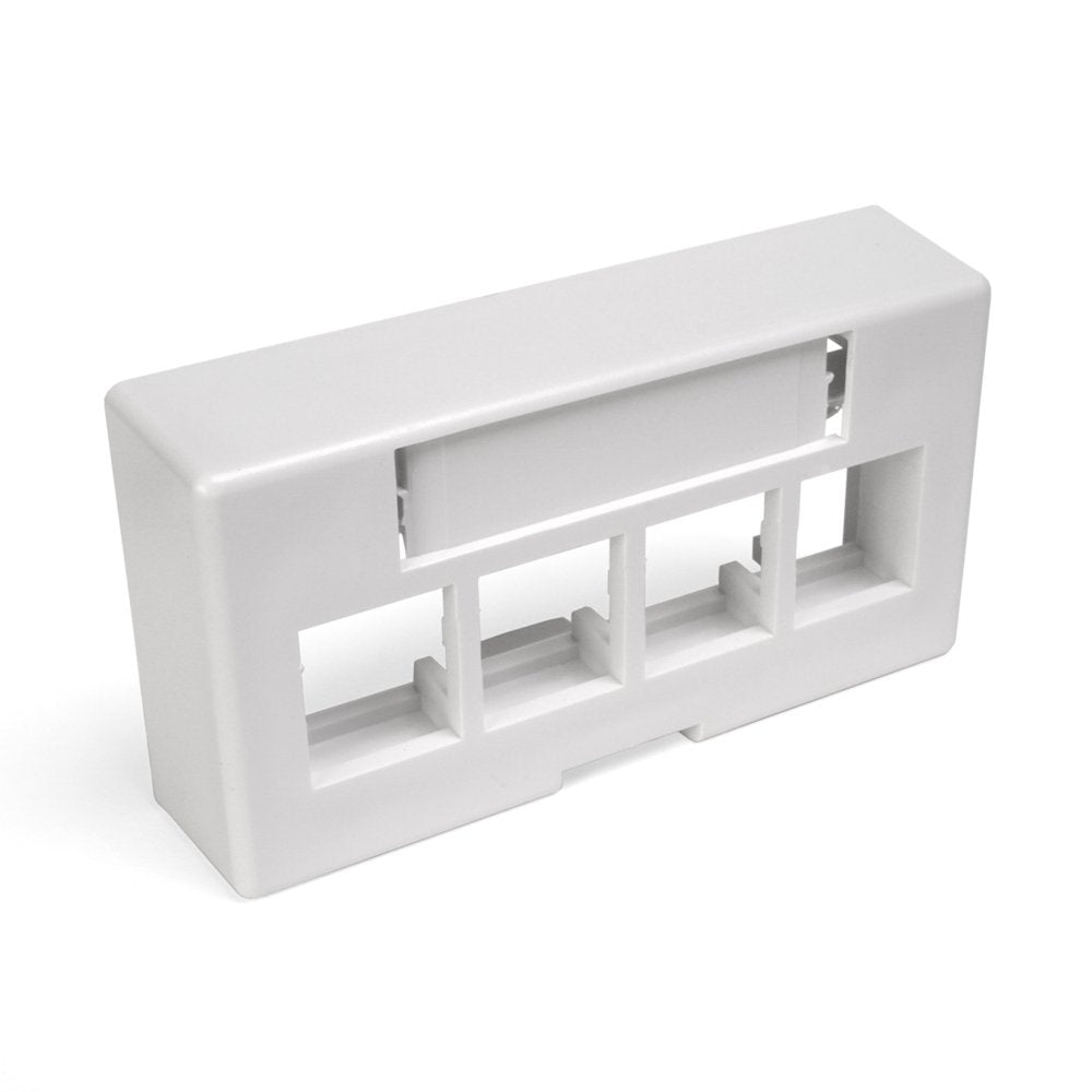Leviton 49910-EW4 4-Port QuickPort Extended Depth Modular Furniture Faceplate, White