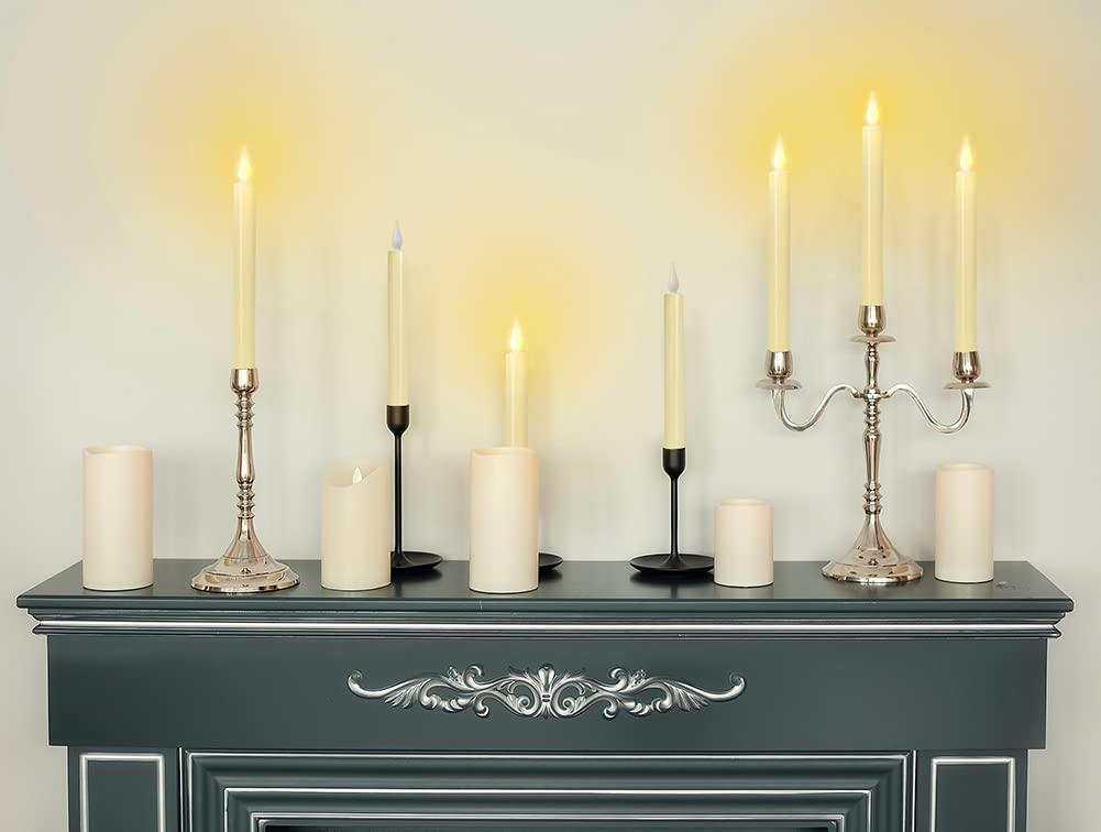 Sharemoon Window Candles Flickering Battery Operated With Remote And Timer, 6 Pack Electric Flameless Taper Candles With Magneti