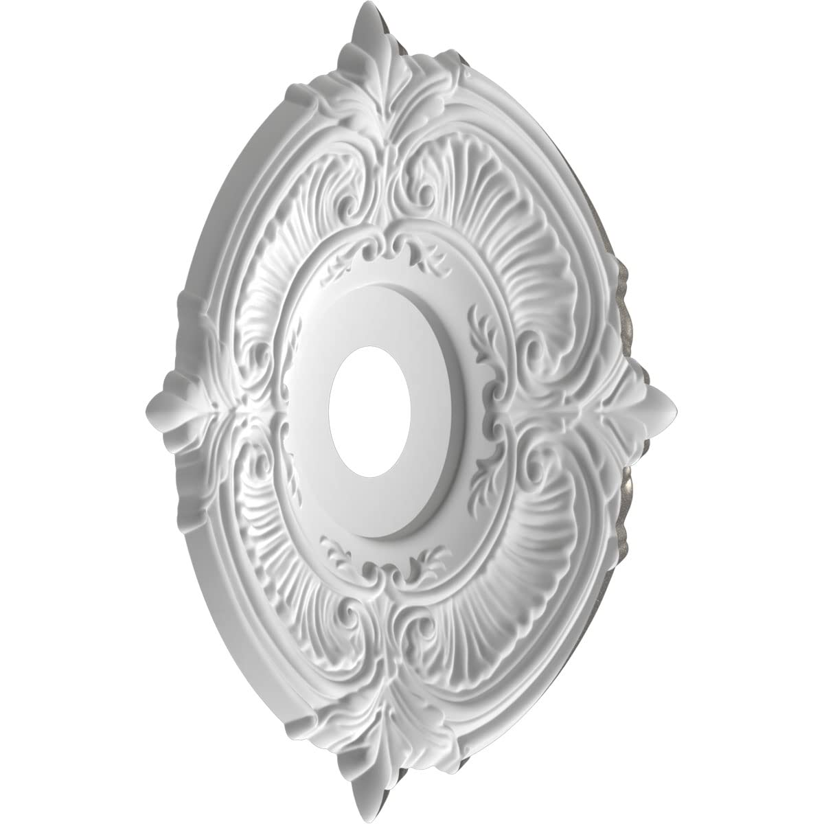 Ekena Millwork 19Od X 3 1/2Id X 1P Attica Thermoformed Pvc Ceiling Medallion (Fits Canopies Up To 6 3/4), Aged Dark Steel
