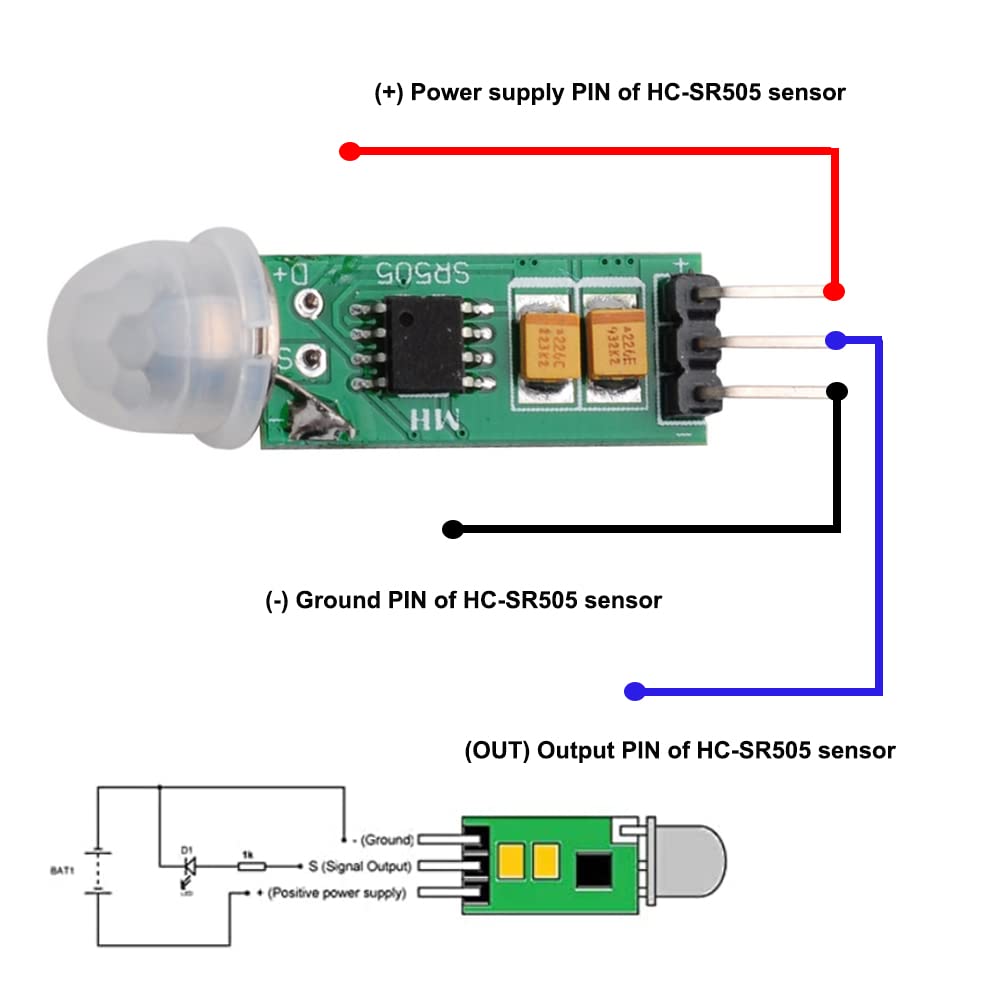 Stemedu Hc Sr505 Mini Infrared Pir Motion Sensor, Micro Ir Pyroelectric Human Movement Detector Sensors Module (Pack Of 5)