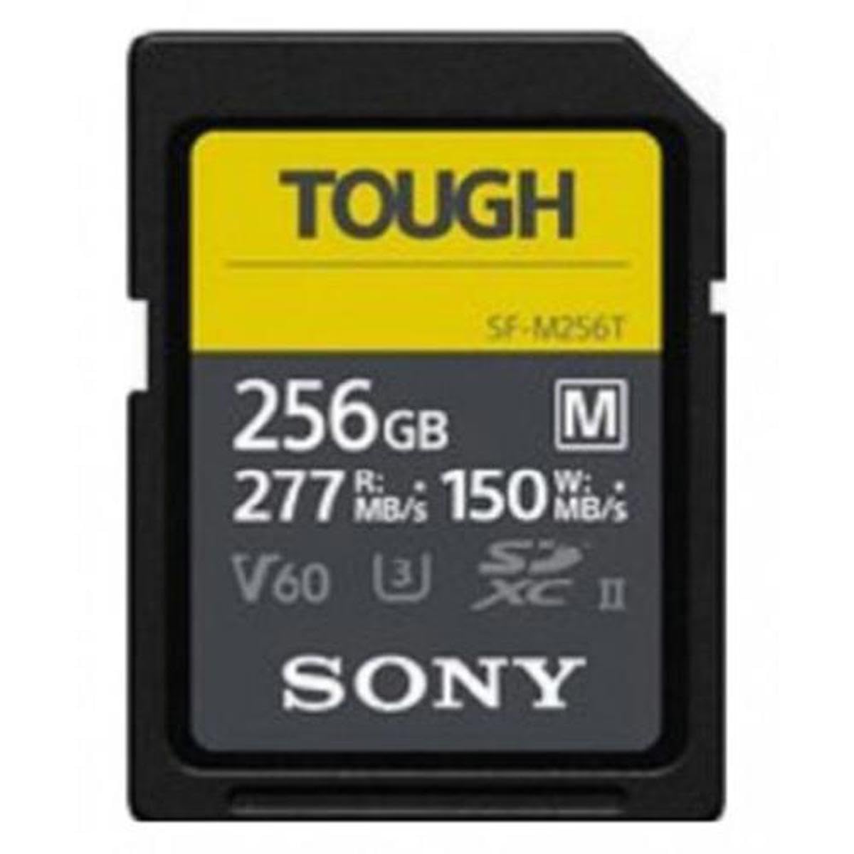 Sony TOUGH M series SDXC UHS II Card 256GB, V60, CL10, U3, Max R277MB/S, W150MB/S (SF M256T/T1), Black