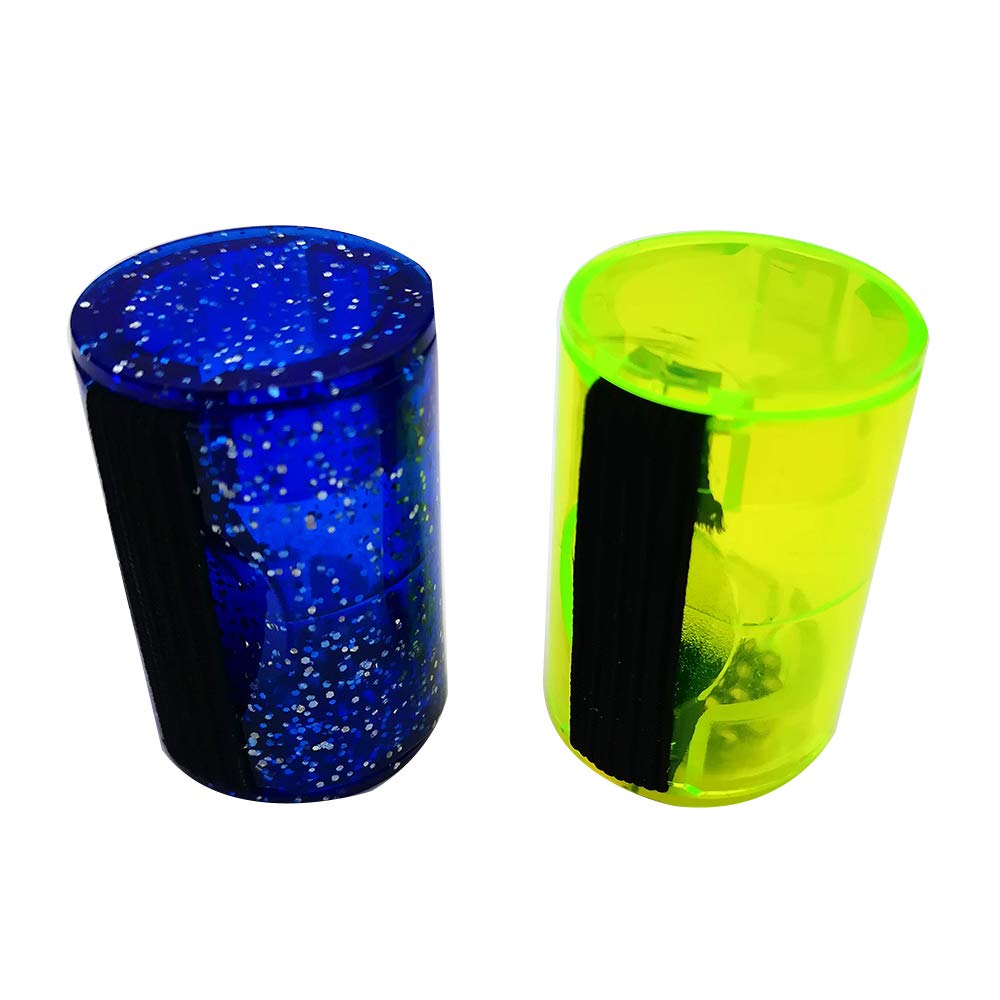 2Pcs Guitar Ukulele Sand Shaker Hammer Rhythm Ring Fun Finger Bell Mandolin Banjo Fluorescent Green Abs Handbells Drum Tap Keybo