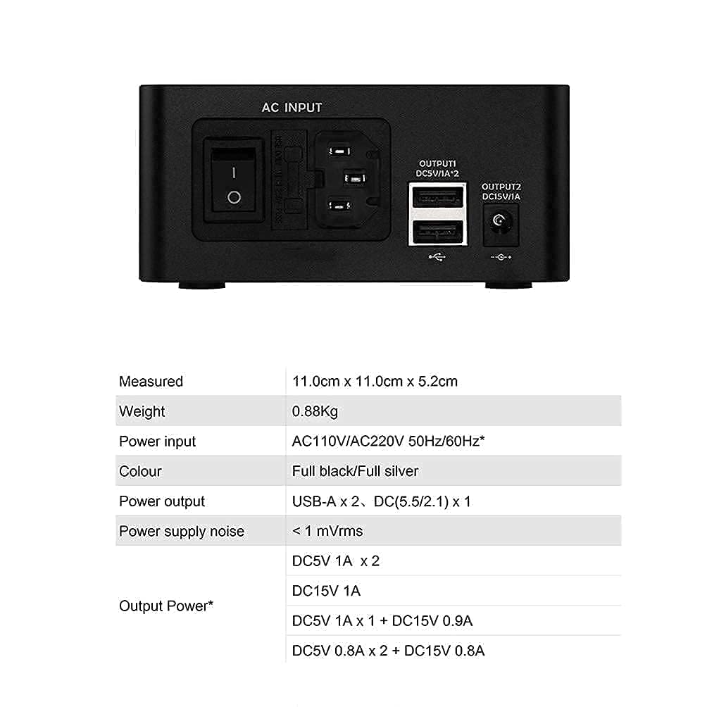 Topping P50 Linear Power Supply For Topping E50/D50/D50S/Dx3 Pro+/A50 Ultra Low Noise 2X 5V 1A + 15V 1A Silver