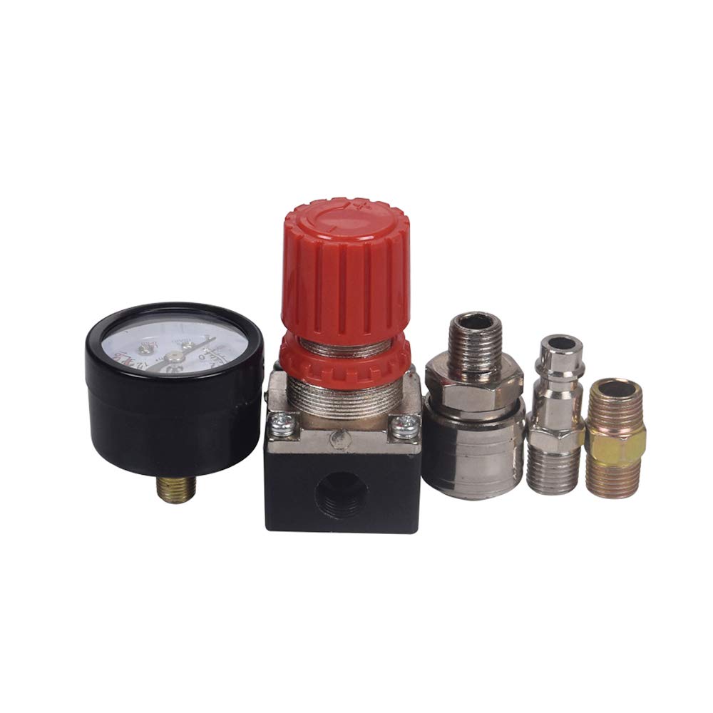 Air Compressor Pressure Regulator 1/4 ''Pneumatic Expansion Valve, Pressure Control Valve With 180Psi 12Bar Connection (Three Wa